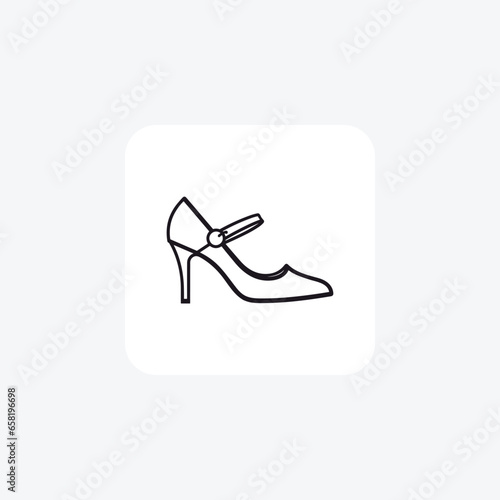 red women slingback  Women's Shoes and footwear line Icon set isolated on white background vector illustration Pixel perfect
