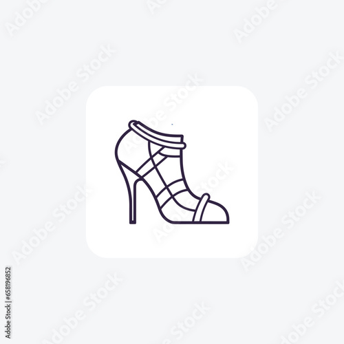 Red womens peep toe booties Shoes and footwear Blue Patchwork Women's Shoes  Icon set isolated on white background vector illustration Pixel perfect