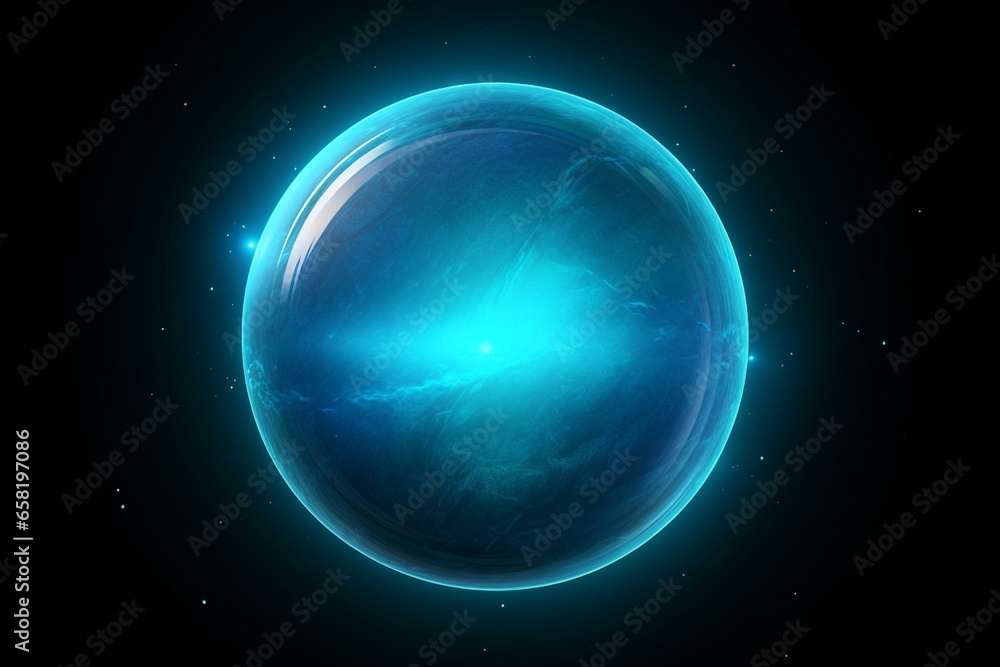 Isolated Uranus on transparent background. Generative AI