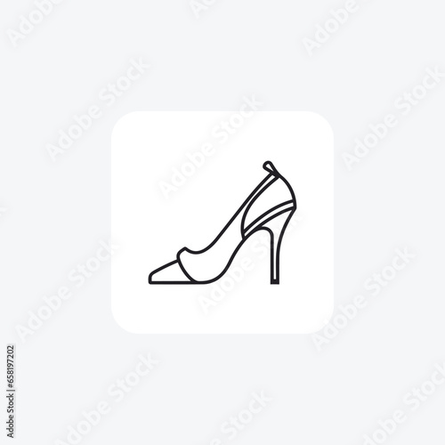 Slingback Heel Women's  Shoes and footwear line Icon set isolated on white background line vector illustration Pixel perfect

