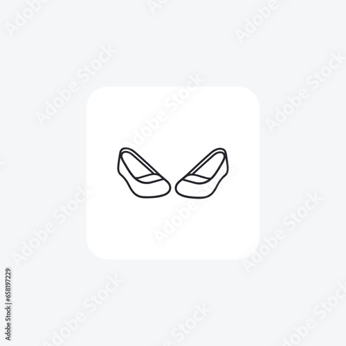 Pink Slip-On Ballerina Flat Women's Shoes and footwear line  Icon set isolated on white background line  vector illustration Pixel perfect

