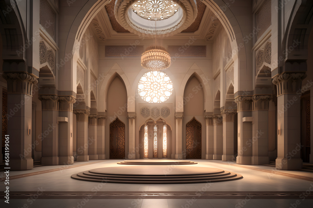 Obraz premium Innovative Middle Eastern Architecture, Interior Elegance