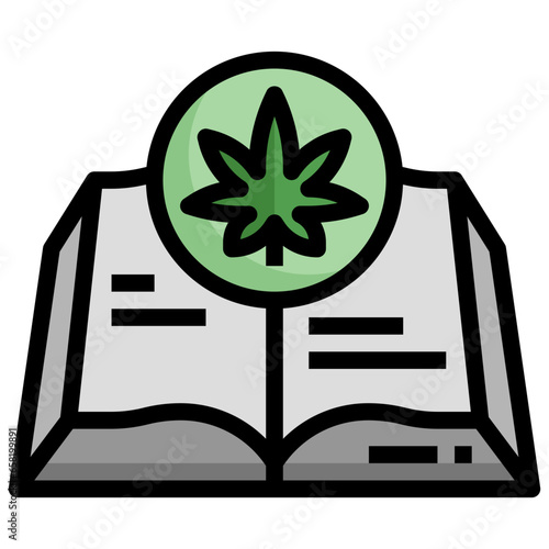 cannabis guidebook filled outline icon,linear,outline,graphic,illustration