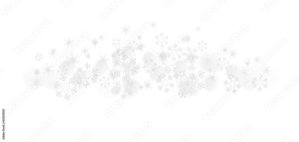 Isolated falling snow or snowflakes. - obrazy, fototapety, plakaty 