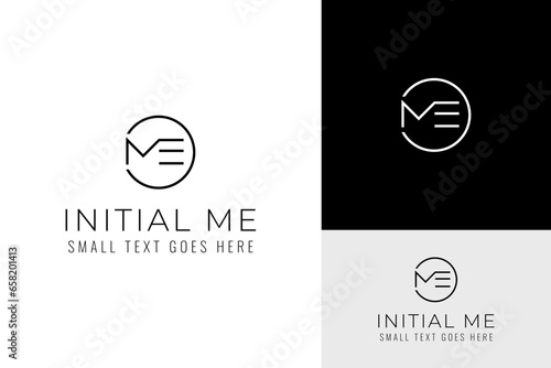Minimalist Initial Letter M E ME Global Management Consulting Career Logo Design Branding Template