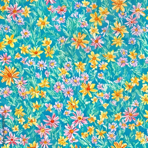 pattern background with wild flowers