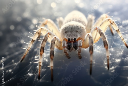 macro photographs of spiders and webs