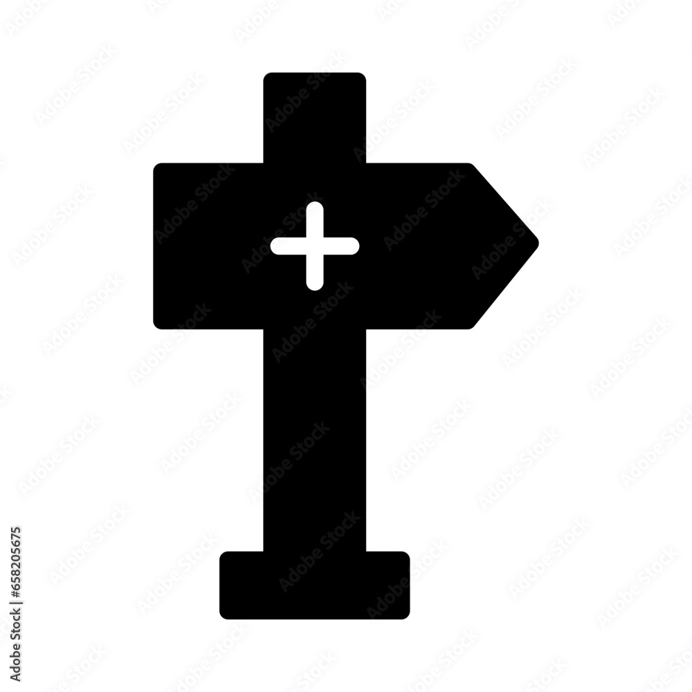 Obraz premium Direction First Aid Solid Icon