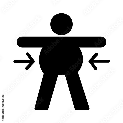 Distention Obese Obesity Solid Icon