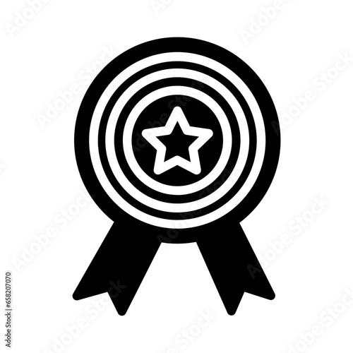 July Ribbon Star Solid Icon