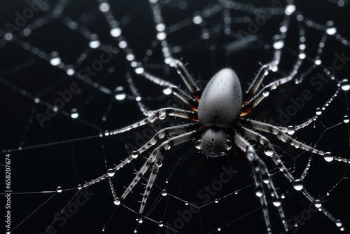 macro photographs of spiders and webs photo