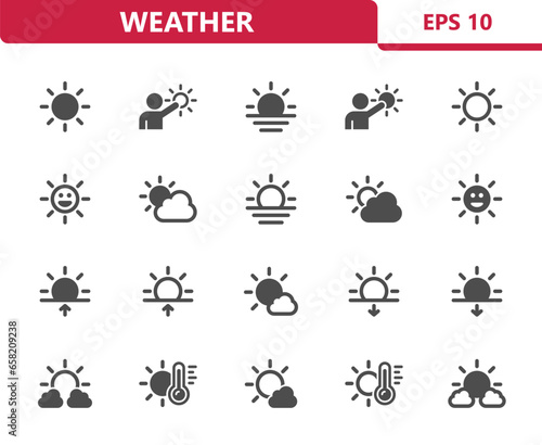 Weather Icons - Forecast, Sun, Sunny, Day, Summer Vector Icon