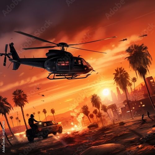 After the last the soul helicopters da policia persgae Ai generated art