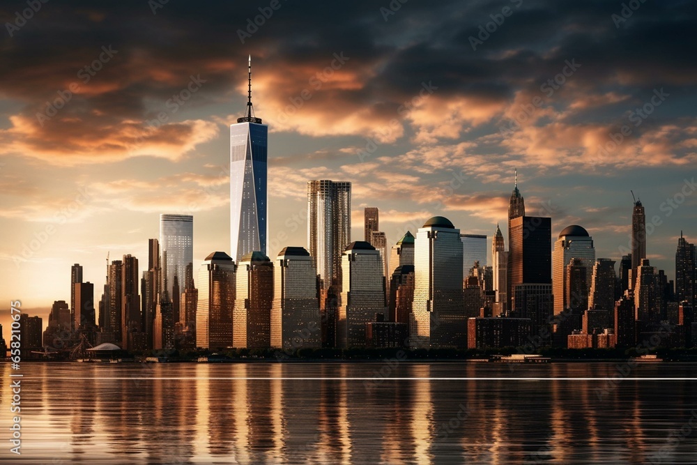 New York City skyline. Generative AI