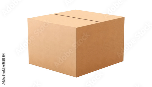 cardboard box isolated on transparent background cutout