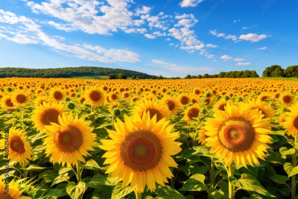 Obraz premium sunflower field with lots of sunflowers