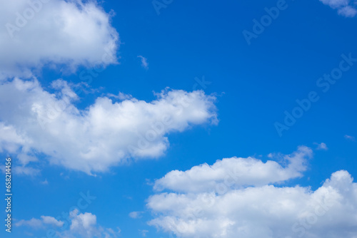 Blue sky with clouds. Natural background for screensaver  text  template