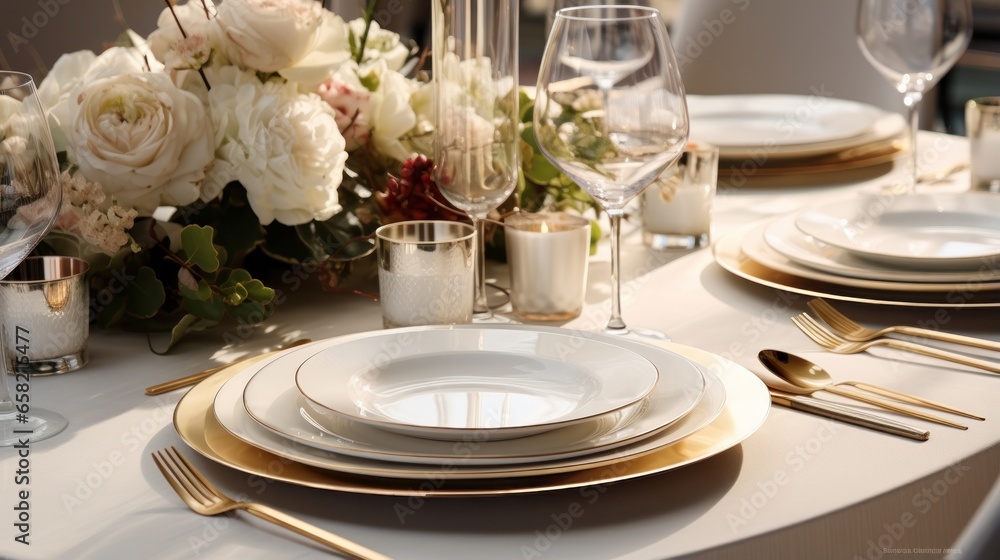 Elegant table setting with gold accents - sophisticated and chic