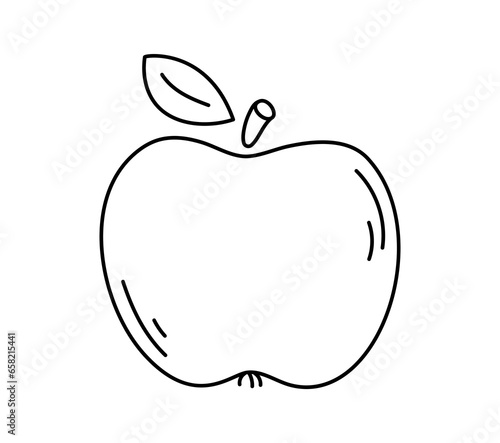 Apple hand drawn line icon, outline fruit vector sign, linear style pictogram isolated on white. Symbol, logo illustration. Editable stroke. Pixel perfect doodle graphics