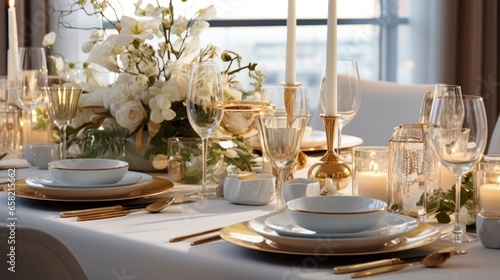 Elegant table setting with gold accents - sophisticated and chic