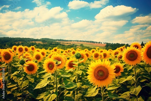 sunflower field with lots of sunflowers