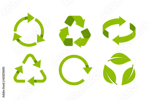 Vector set of recycling symbols