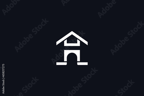 Simple home and letter H logo design
