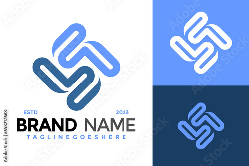 Letter S Synergy Logo design vector symbol icon illustration