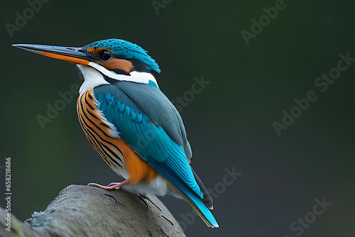 The common kingfisher (Alcedo atthis) wetlands birds' colored feathers from different birds that live in ponds © Amir