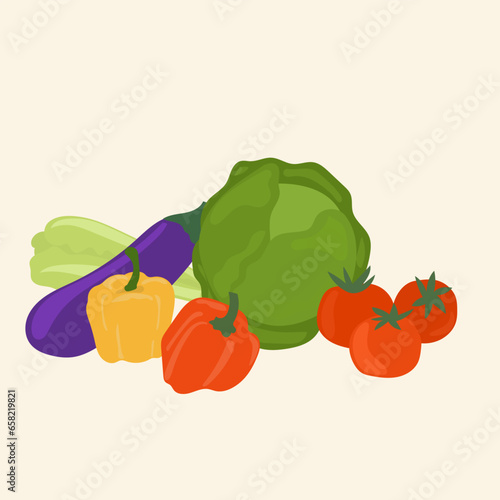 Vegetable Healthy Vegetarian Diet Vitamin Food Harvest Vegan Food Farm Market Symbol Icon Element