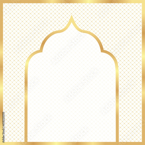 Cover postcard golden oriental vintage arch frame