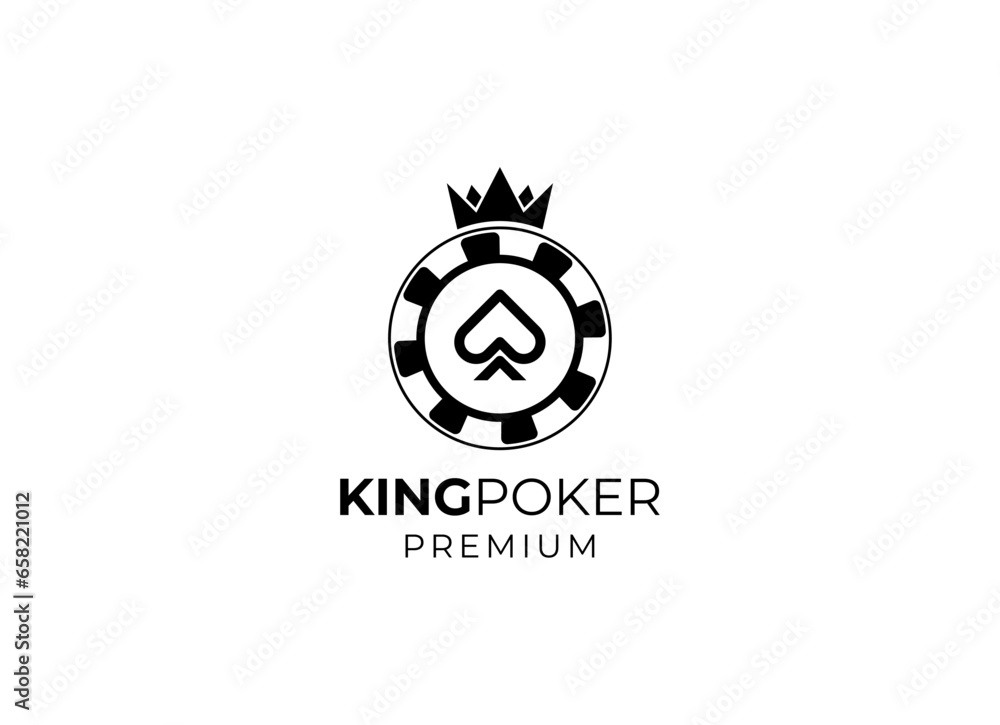 Poker club logo design. Vector of poker coint logo element Poker club logo design. Vector of poker coint logo element