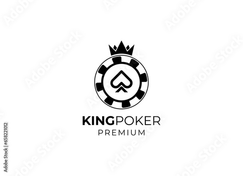 Poker club logo design. Vector of poker coint logo element