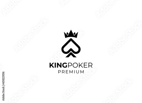 Poker club logo design. Vector of poker coint logo element