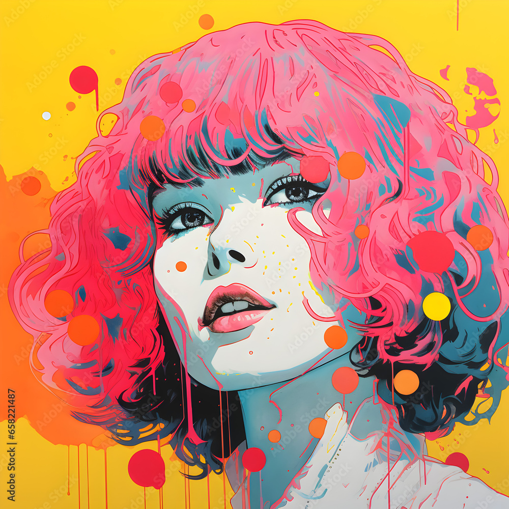 Colorful Neo-pop art of Woman