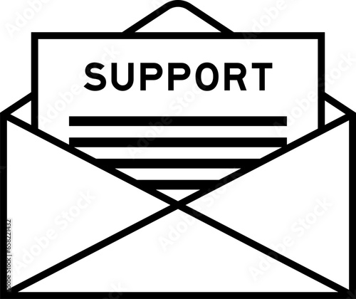 Envelope and letter sign with word support as the headline
