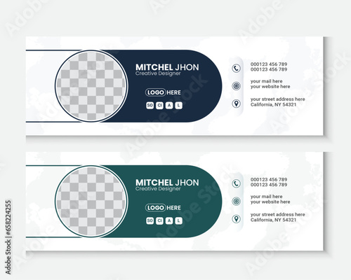 Modern and minimalist email signature or email footer design template