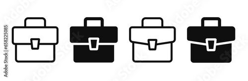 Briefcase icon set. briefcase symbol. Business icon. Vector
