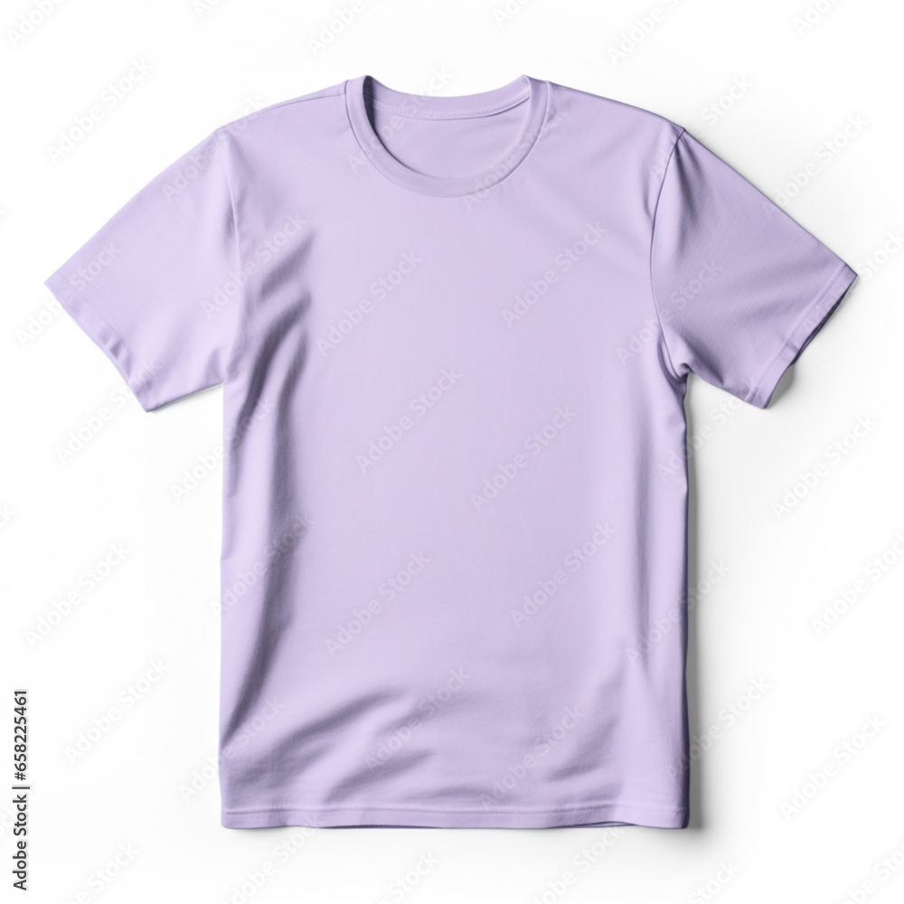 Pastel violet t-shirt blank template on white background. AI generated Pastel violet t-shirt blank template on white background. AI generated