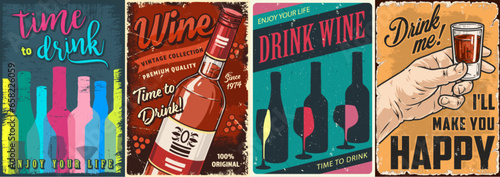 Alcohol party colorful set sticker