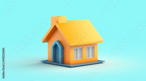 Wallpaper Mural A simple and minimalist house symbol representing concepts related to real estate, mortgages, and loans. This 3D vector icon is designed in a cartoon minimal style Torontodigital.ca
