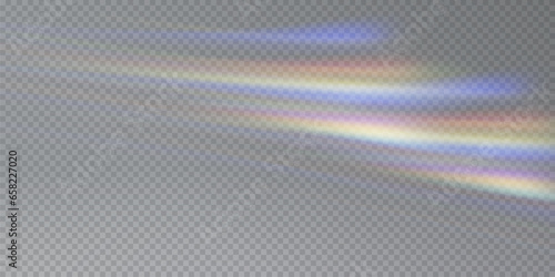 Vector rainbow crystal lights png. Rainbow comet. Light effect of a diamond explosion with glare. Blur effect with floating delicate sparkles and glass. Soaring plasma effect.