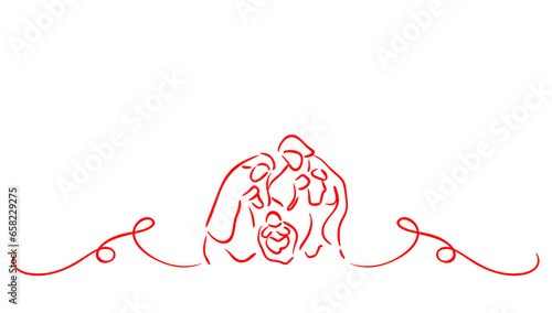 Nativity of Jesus, christmas vector art, line art, holy night background for christmas line art of holy night, birth of jesus christ 