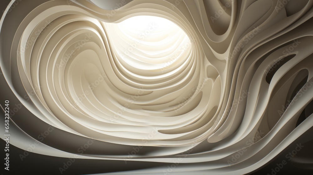 An abstract spiral of light illuminates an ethereal white tunnel, captivating the viewer with its mesmerizing beauty and inviting them to explore its mysterious depths An abstract spiral of light illuminates an ethereal white tunnel, captivating the viewer with its mesmerizing beauty and inviting them to explore its mysterious depths