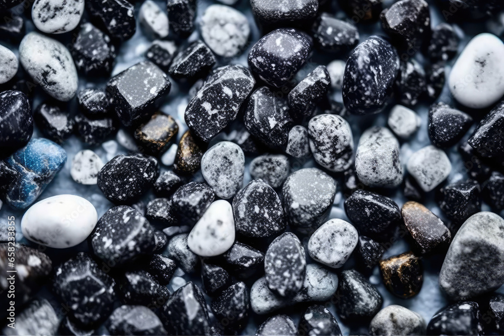 Black and white pebbles background. Sea pebbles texture. Black and white pebbles background. Sea pebbles texture.