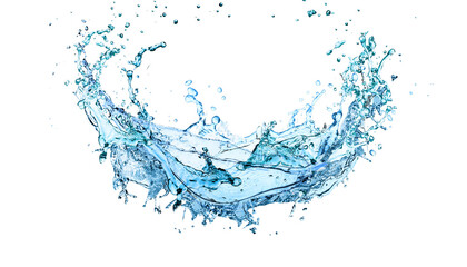 Water splash on red background