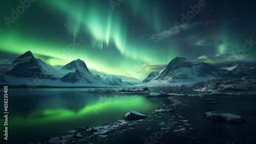 The dazzling beauty of the Aurora in nature around the North Pole © DY