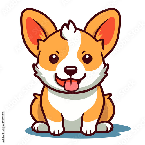 Corgi dog sitting cartoon  Illustration  Cartoon PNG
