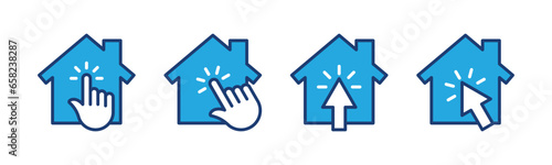 Choice house icons. Selected house icon. Click house or home icon symbol on white background for apps and websites. Vector illustration