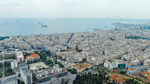 Thessaloniki, Greece. Panorama of the central part of the city. Summer, Aerial View